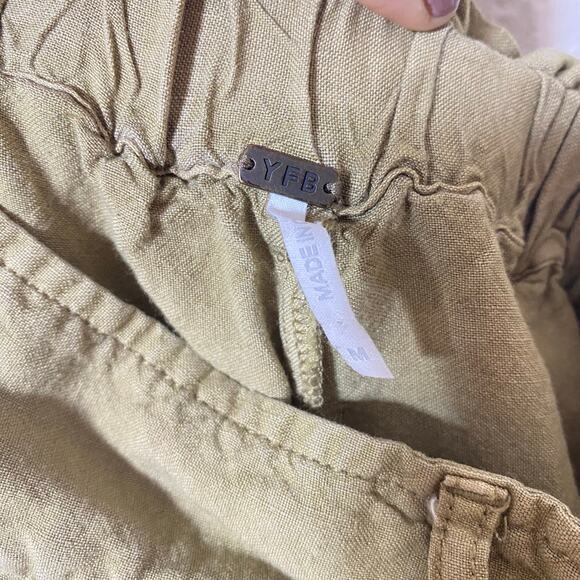 YFB Young Fabulous & Broke Womens Linen Blend Wide Pull On Pants Size Medium - Picture 8 of 9